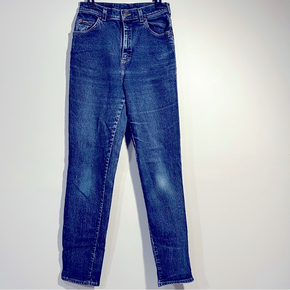 Lee Denim Riders Jeans High Rise Vintage Straight Leg Dark Wash 8